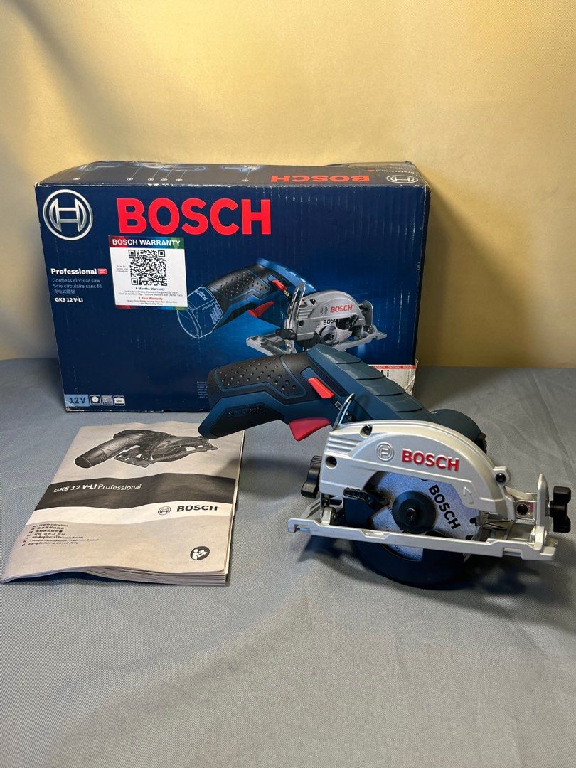 GKS 12 V-Li Cordless Circular Saw (Category: Construction Tools & Equipment) located in Quezon City. Submitted by lucas_luxuries (Listing ID 1224292323, Image 2). Description: Bosch GKS 12 V-Li Cordless Circular Saw - Brandnew - Unit only - Open box only for thankyou pictures The smallest professional universal saw The most compact design in its class for perfect handling and versatile applications in wood Excellent ergonomics: small grip circumf