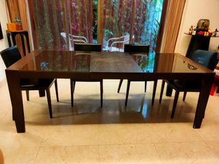 XZQT Italian Glass top extendable dinning table