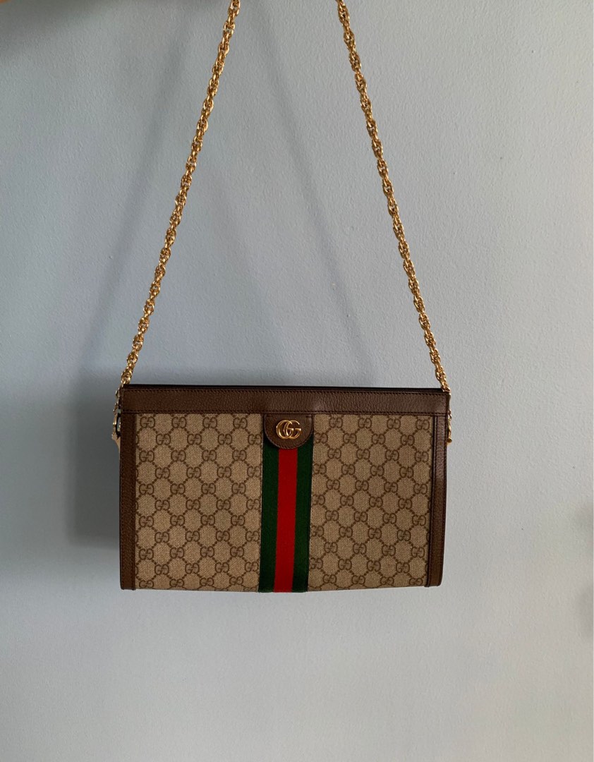 Gucci Ophidia Mini Webbing-Trimmed Textured-leather and Printed Coated-canvas Shoulder Bag - Blue - One Size