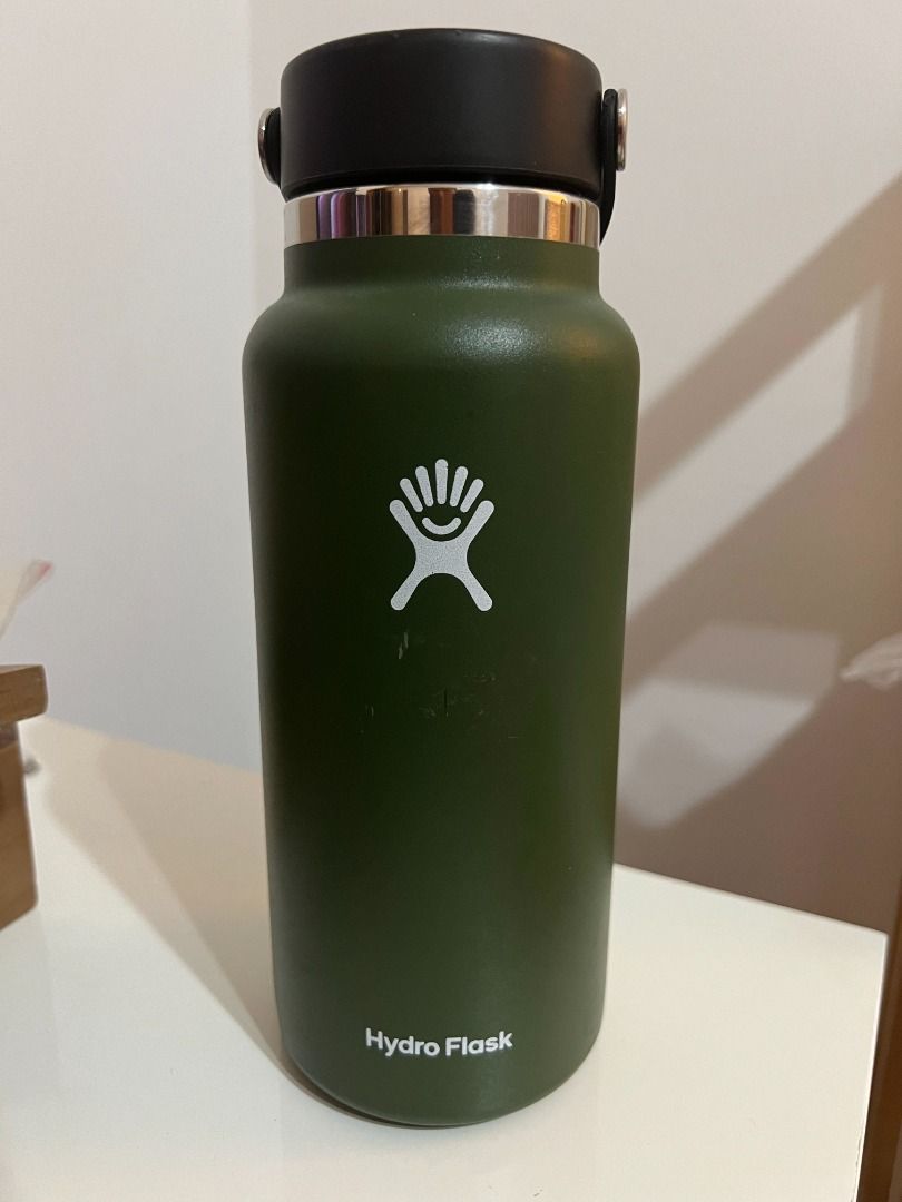 Hydro Flask Wide Mouth Water Bottle with Flex Cap Olive 32oz/946ml 