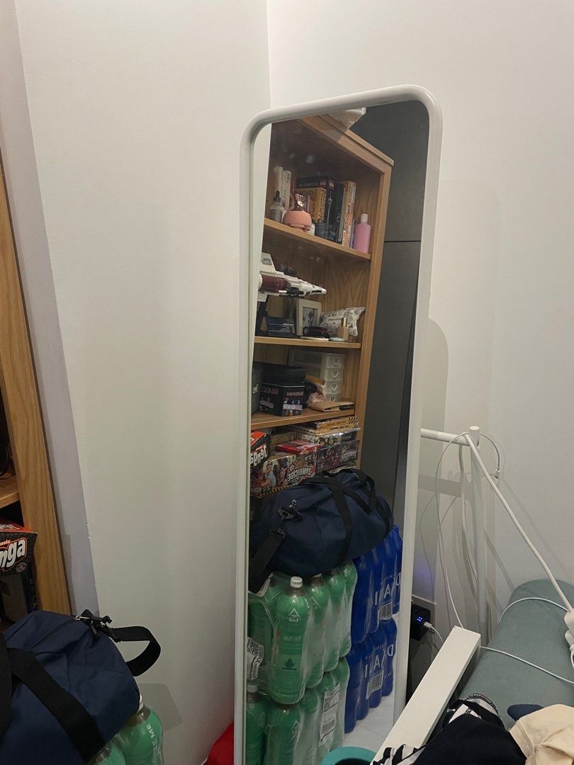 IKEA KNAPPER Standing mirror, white, 48x160 cm, Furniture & Home Living