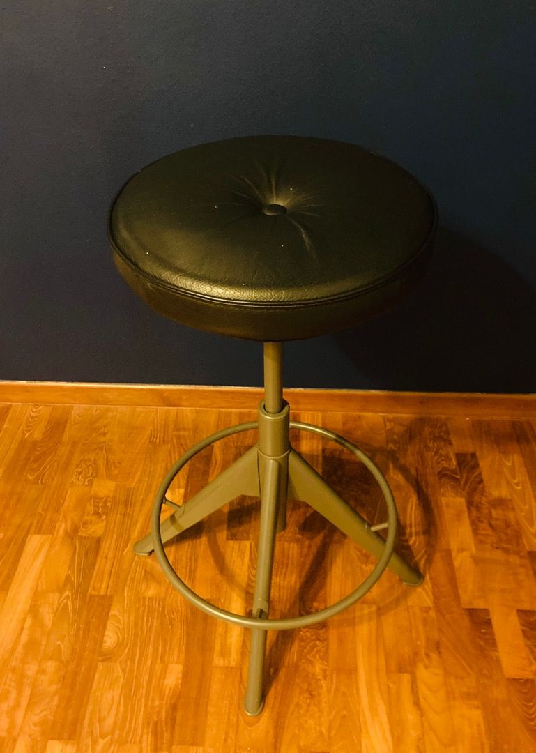 IKEA Leather Stool, Furniture & Home Living, Furniture, Chairs on Carousell