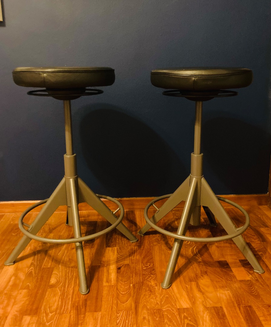 IKEA Leather Stool, Furniture & Home Living, Furniture, Chairs on Carousell