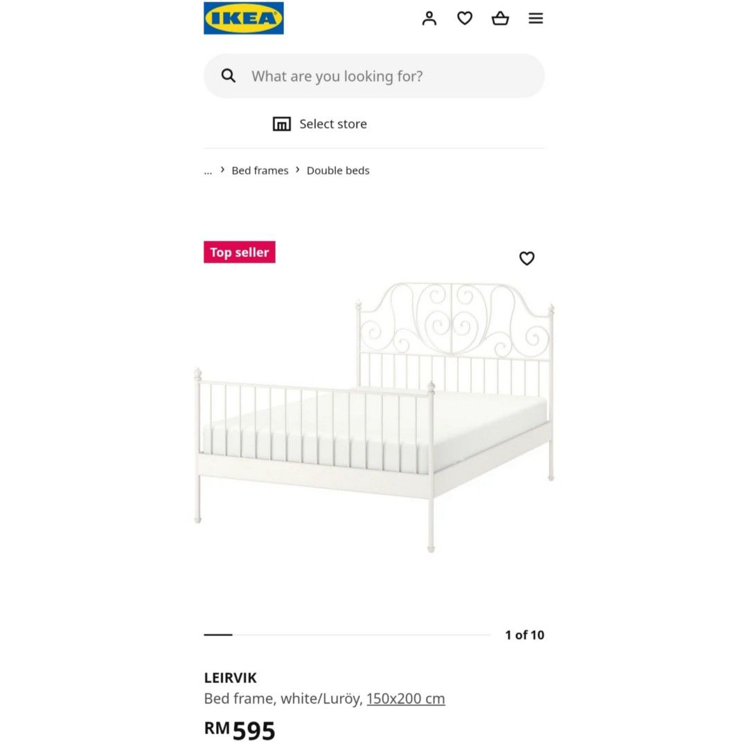 IKEA LEIRVIK BED FRAME, Furniture & Home Living, Furniture, Bed Frames