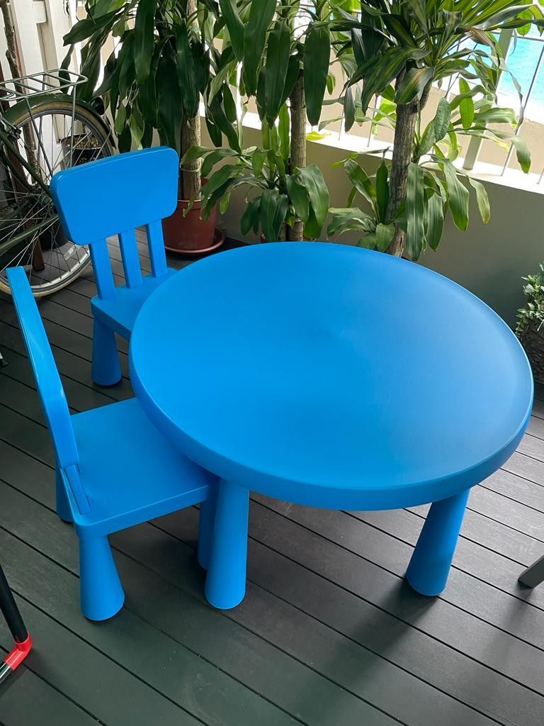 IKEA Mammut kids Table and 2 chairs Babies Kids Baby Nursery
