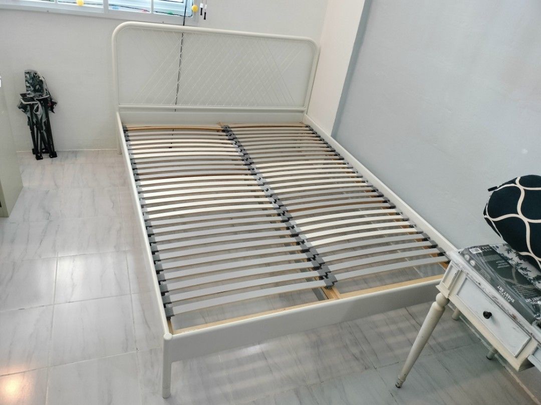 Ikea NESTTUN bed frame and LÖNSET slatted base, Furniture Home