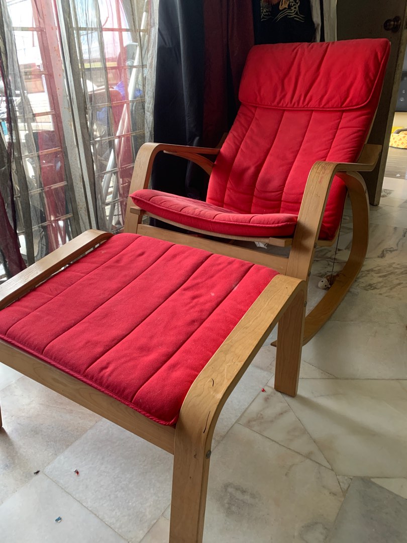 IKEA POANG Chair n Stool [Set 2], Furniture & Home Living, Furniture