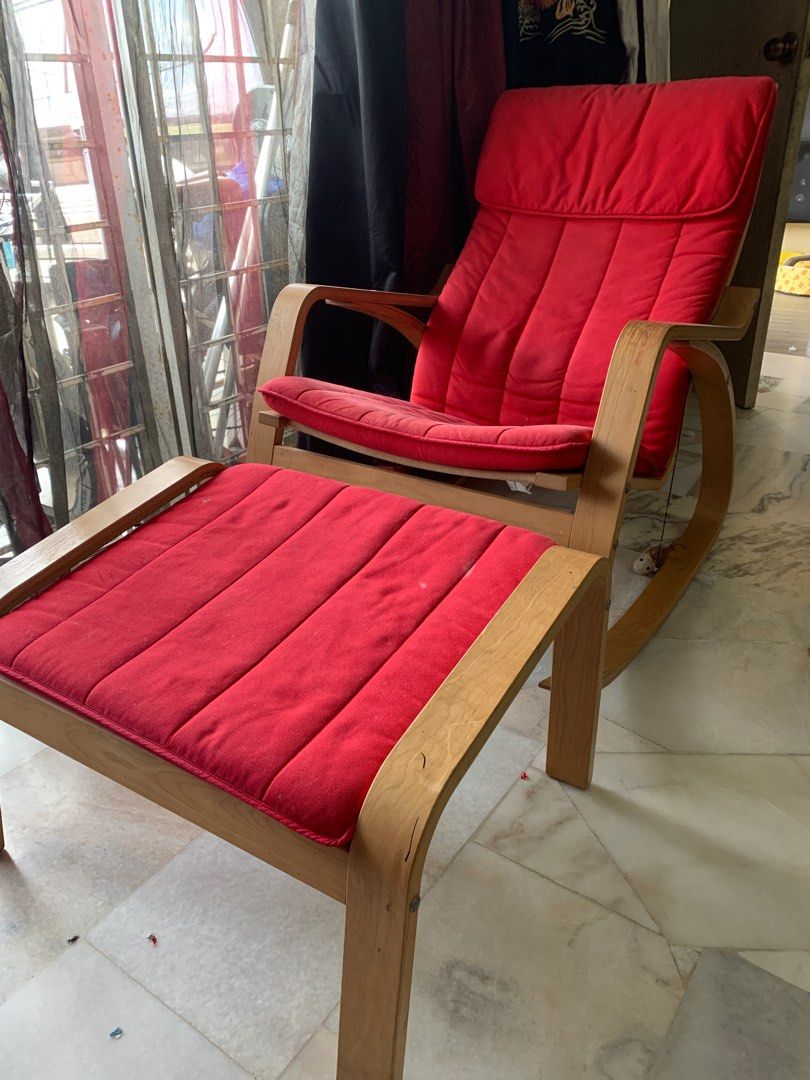 IKEA POANG Chair n Stool [Set 2], Furniture & Home Living, Furniture