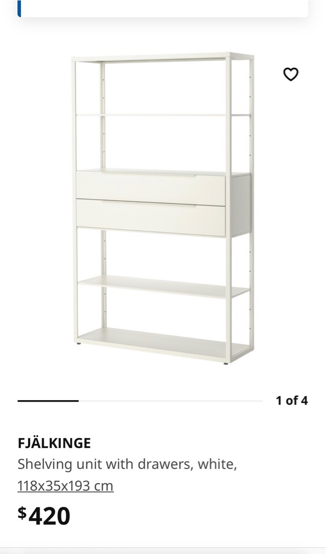 Ikea shelf with drawers, Furniture & Home Living, Furniture, Shelves