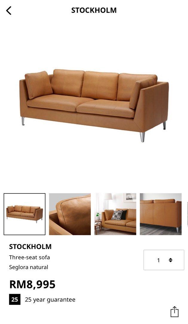 Stockholm 3 Seat Sofa Full