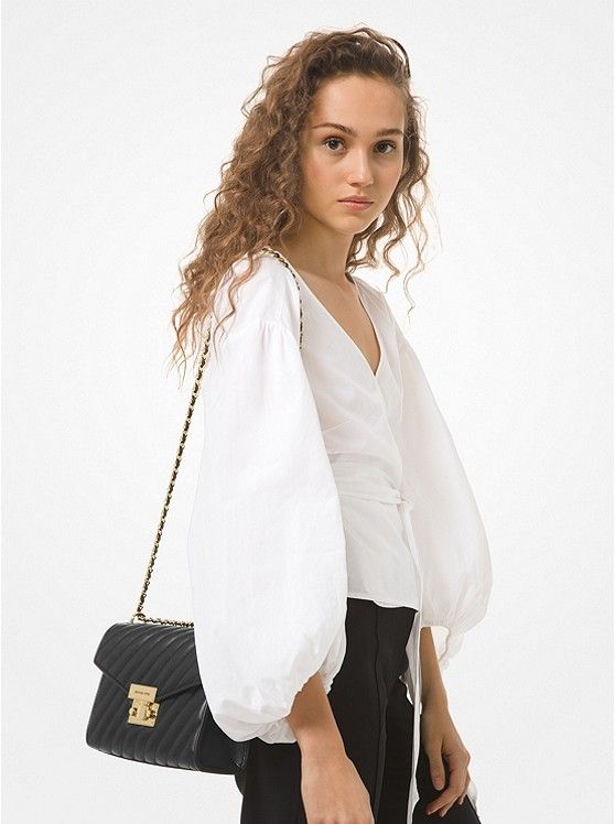 In stock Michael kors rose medium quilted shoulder bag Luxury