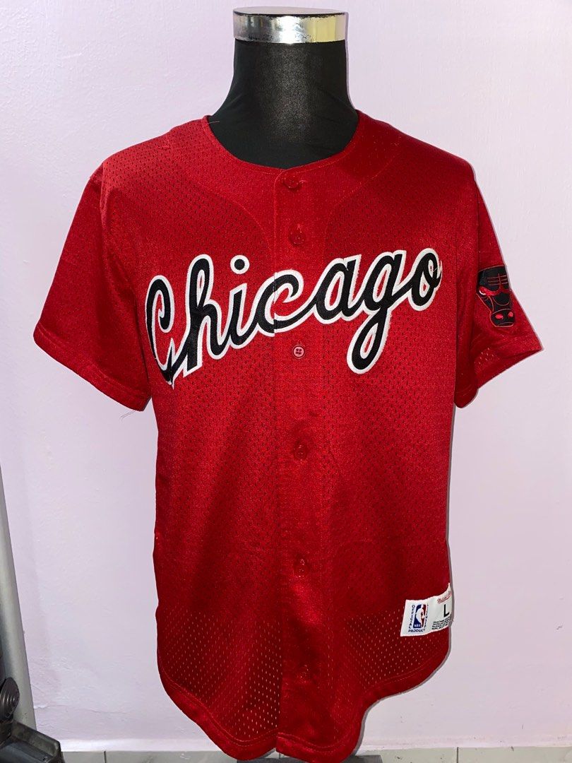 Mitchell and ness chicago bulls baseball jersey online