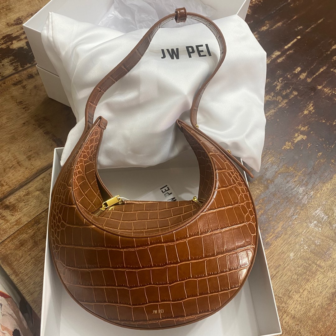JW Pei Rantan Brown Croc, Luxury, Bags & Wallets on Carousell