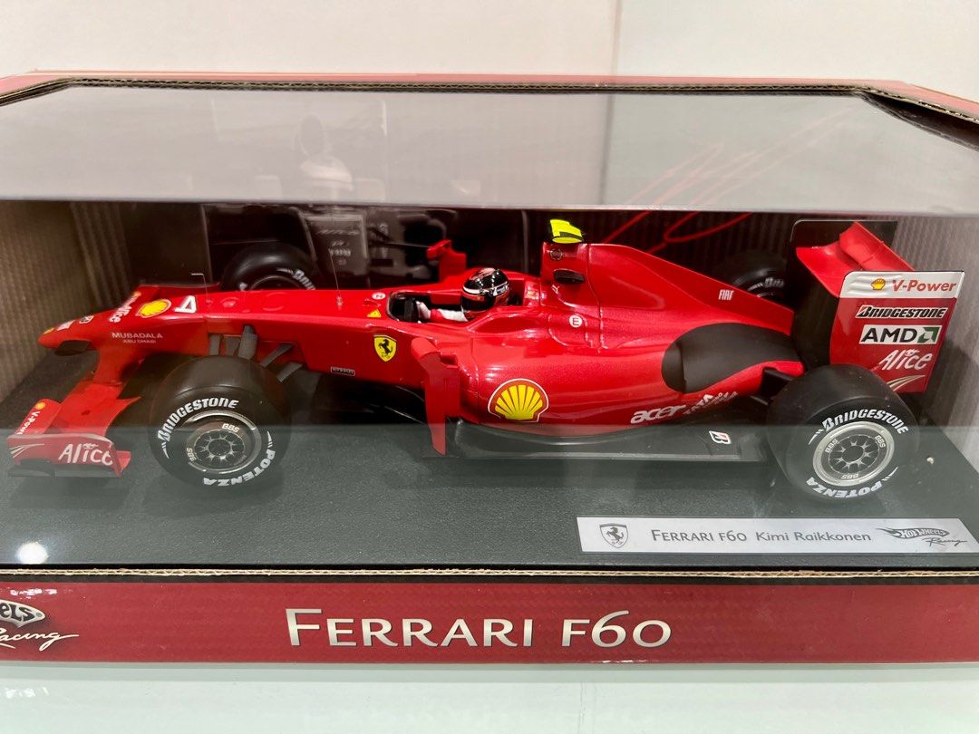 Kimi Raikkonen Ferrari F60 Hot Wheels 1:18, Hobbies & Toys, Toys