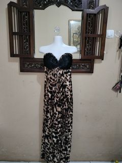 Long Dress boutique leopard silk