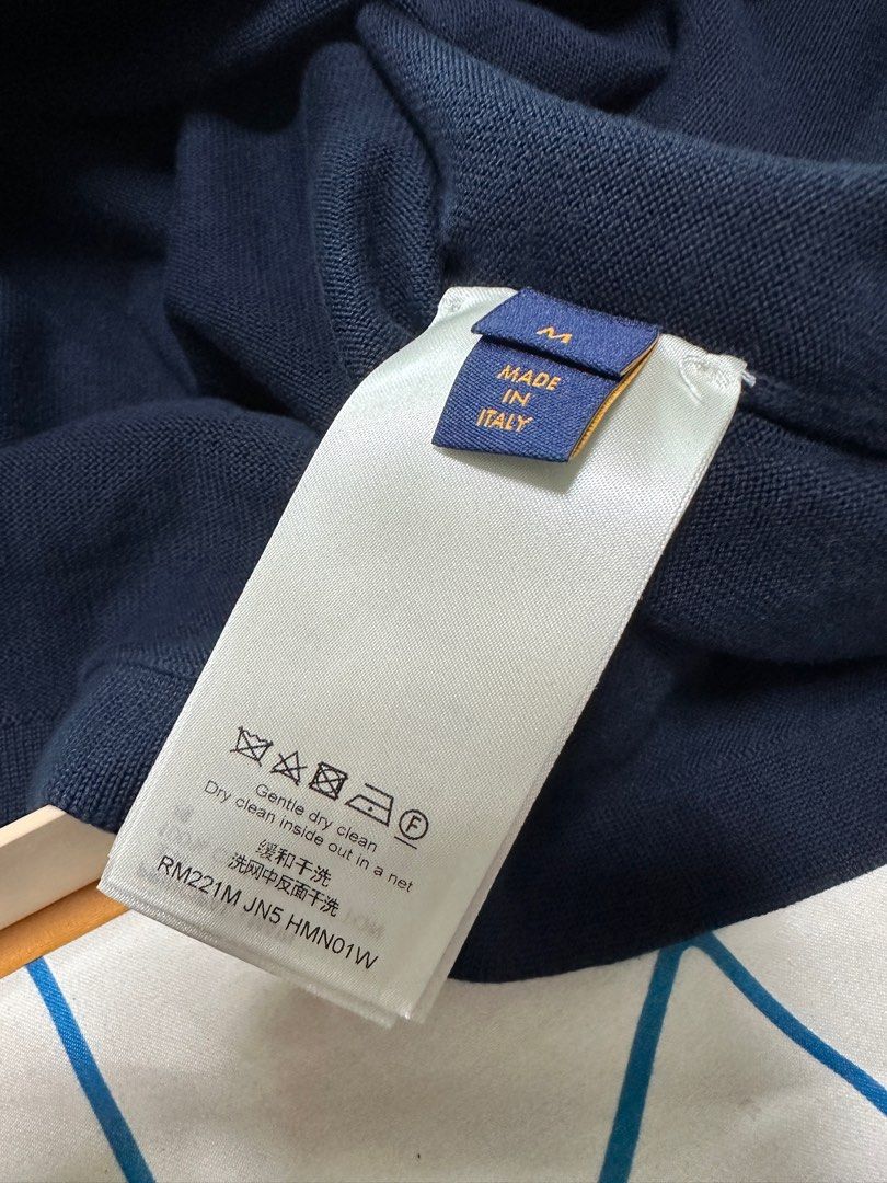 Louis Vuitton LVM Intarsia T Shirt Mens Medium Blue Jacquard Sold Out Rare