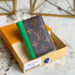 Louis Vuitton Coin Card Holder Monogram Eclipse Volcano Orange in Taiga  Cowhide Leather/Coated Canvas with Silver-tone - US