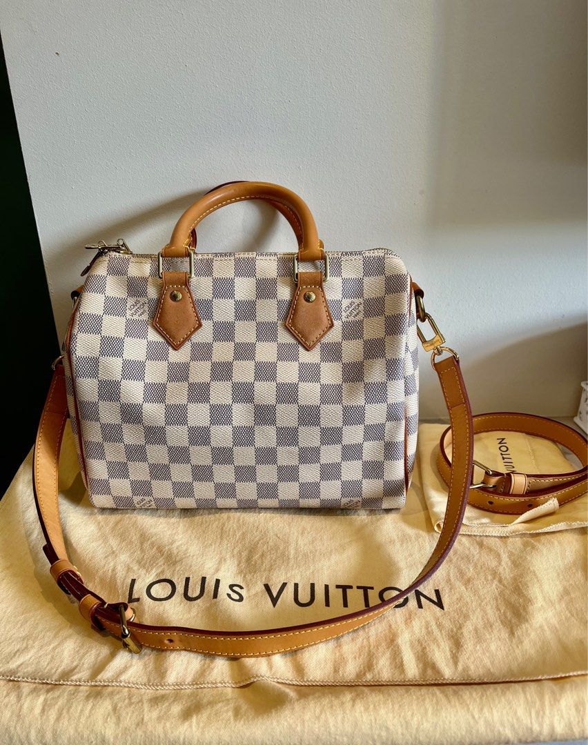 N41374 Speedy Bandoulière 25 Damier Azur, Luxury, Bags & Wallets on  Carousell