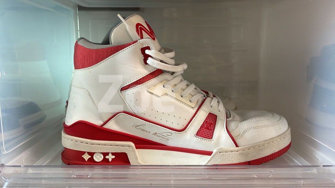Louis Vuitton LV Trainer Sneaker Mid White Red
