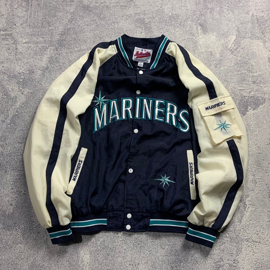 MARINERS by MLB varsity jacket, Fesyen Pria, Pakaian , Baju Luaran di