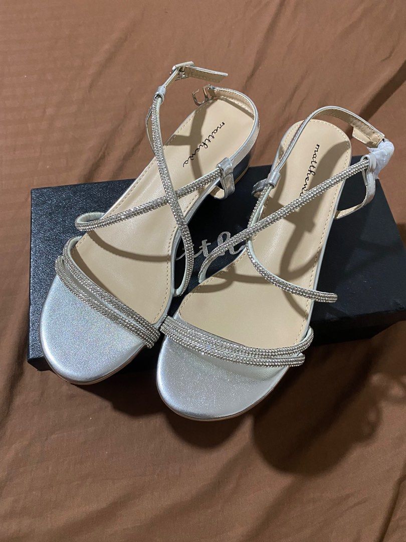 Silver 1 inch heels outlet