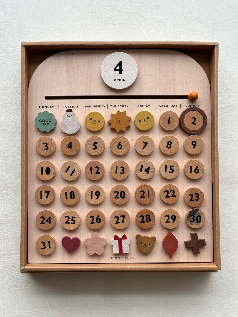 Moon Picnic Perpetual Calendar for Kids, Babies & Kids, Baby Nursery