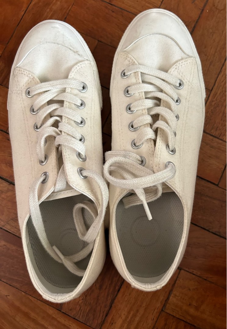 Muji Canvas Sneakers in Off White on Carousell
