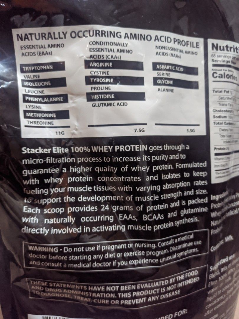 NEW Stacker Elite Whey Protein, Health & Nutrition, Health Supplements