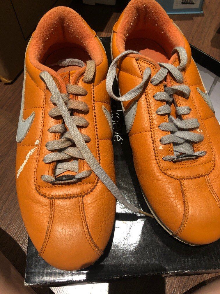 Nike cortez leather shop orange