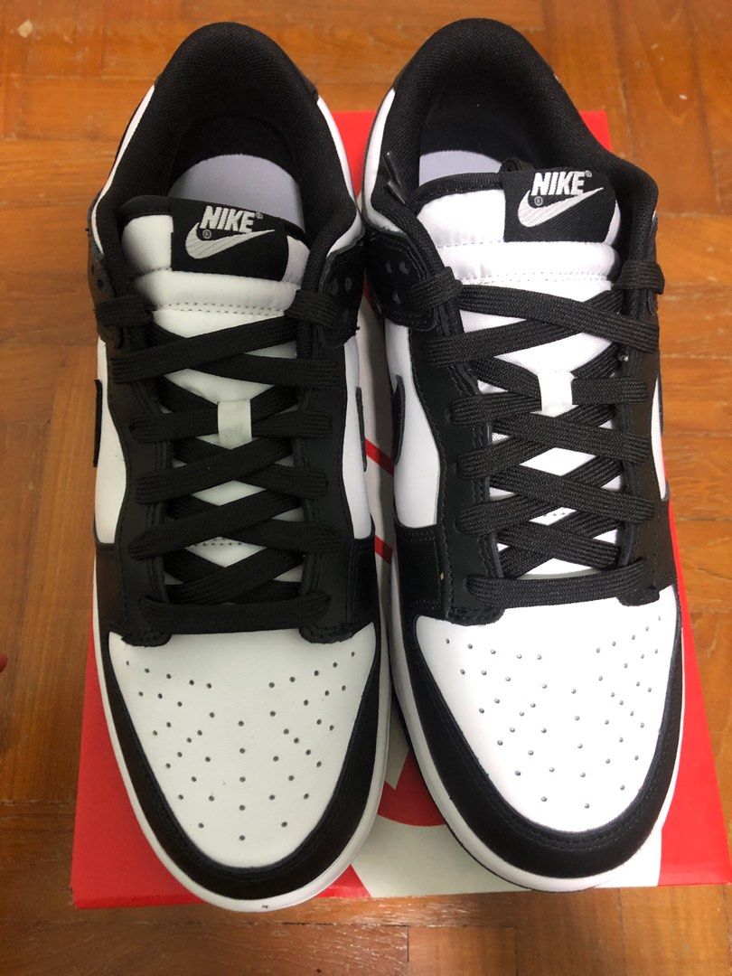 mens black and white low dunks