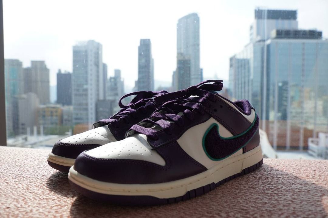 Nike Dunk Low 'Chenille Swoosh - Grand Purple', 男裝, 鞋, 波鞋