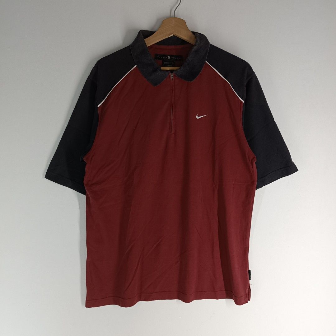 NIKE x TIGER WOODS HALF ZIPPER POLO SHIRT Men s Fashion Tops
