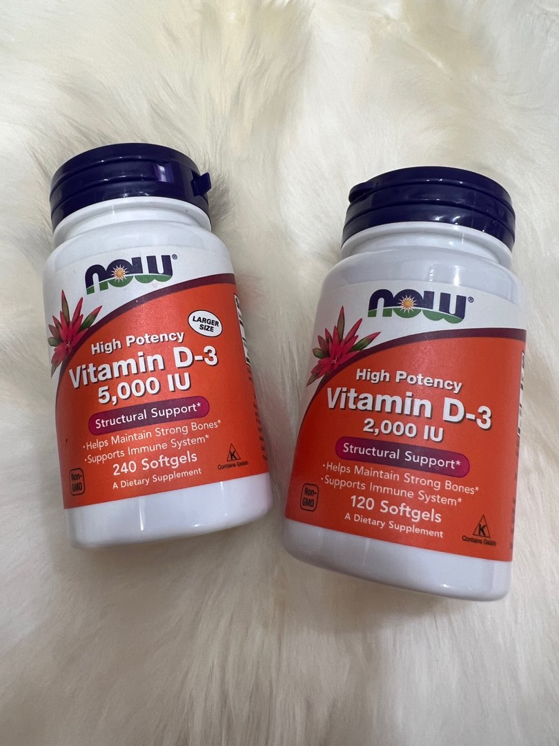 Now Vitamin D3 5000 IU and 2000 IU, Health & Nutrition, Health ...