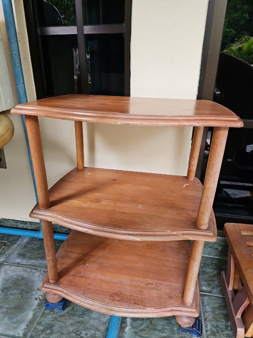 Nyatoh wood rack, Furniture & Home Living, Furniture, Shelves,