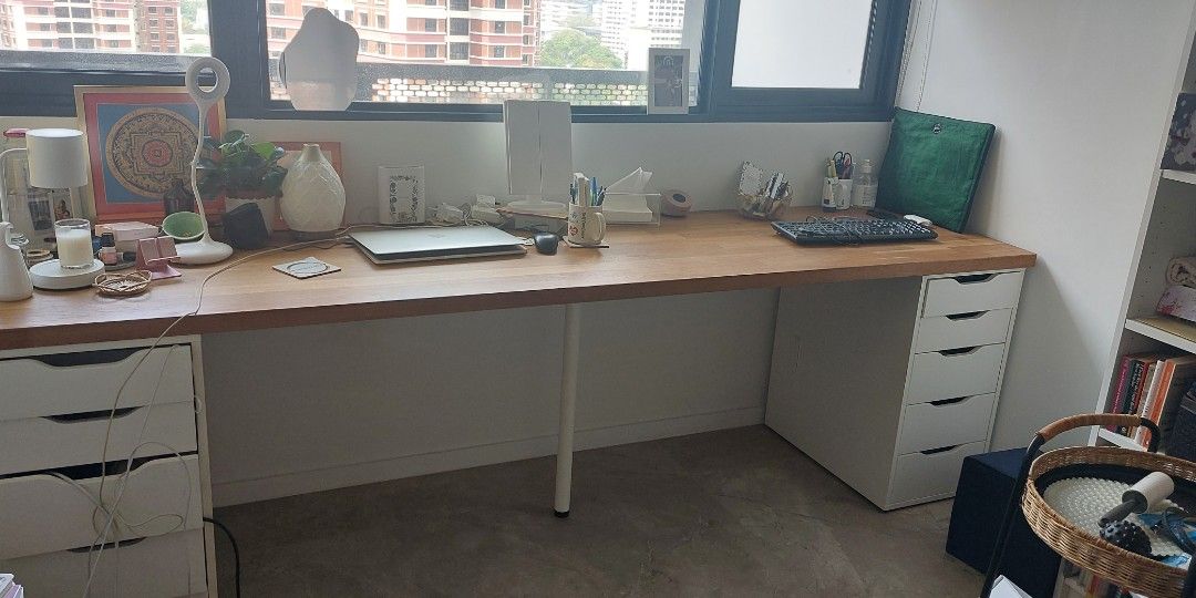 Oak 246cm IKEA Karlby Table Top, Furniture &amp; Home Living, Furniture ...