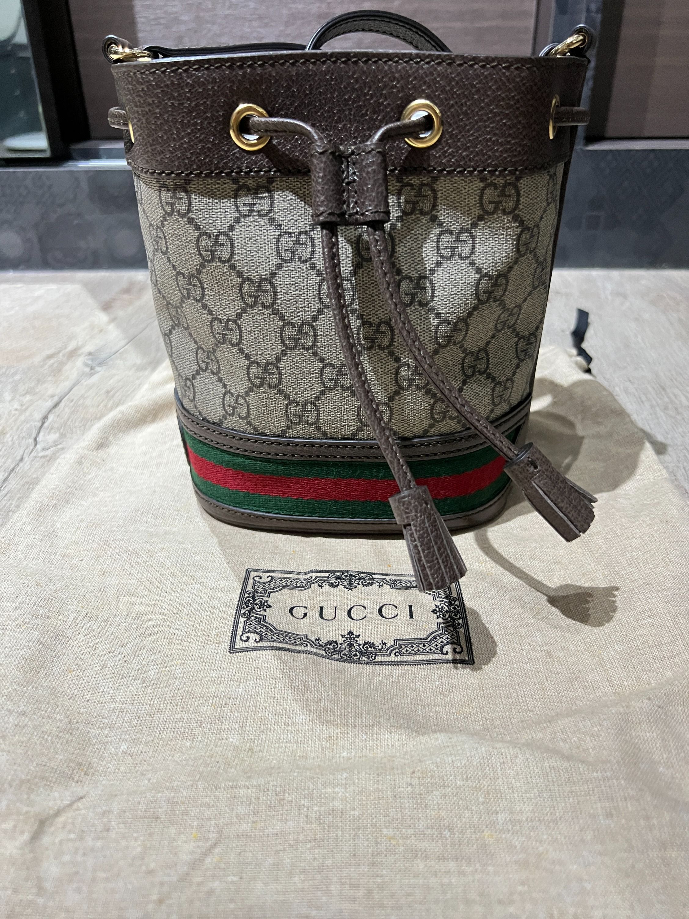 Ophidia mini gg bucket bag top