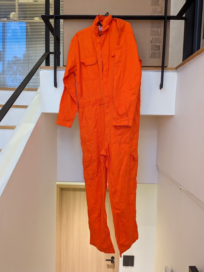 Orange coverall jumpsuit protection suit xwing costume, Men's Fashion