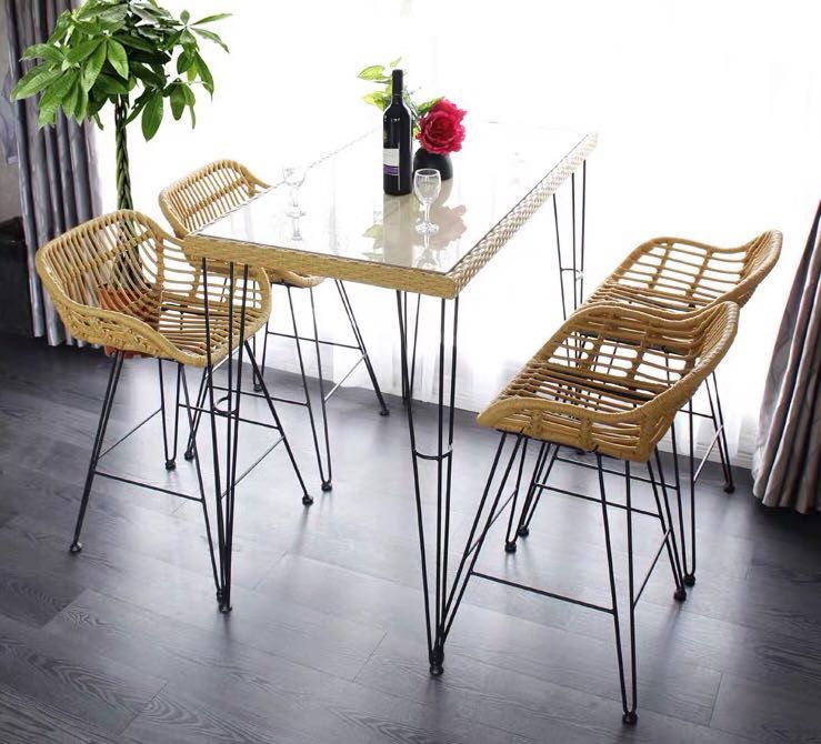 Outdoor High Bar Dining Breakfast Table Restaurant Bistro Cafe Optional