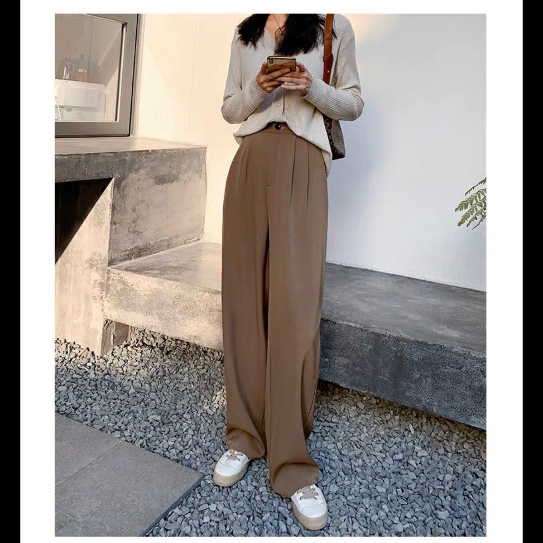 petite brown work pants, Women's Fashion, Bottoms, Jeans & Leggings on