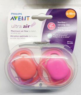 Philips Avent Ultra Air Pacifier (Peach and Pink)