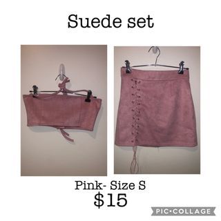 Pink top and skirt set