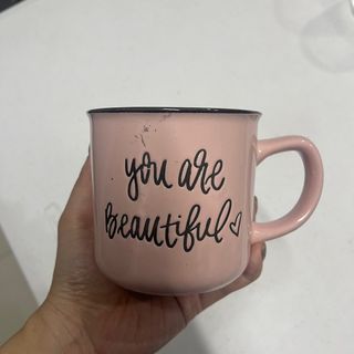 Pink You are beautiful mug