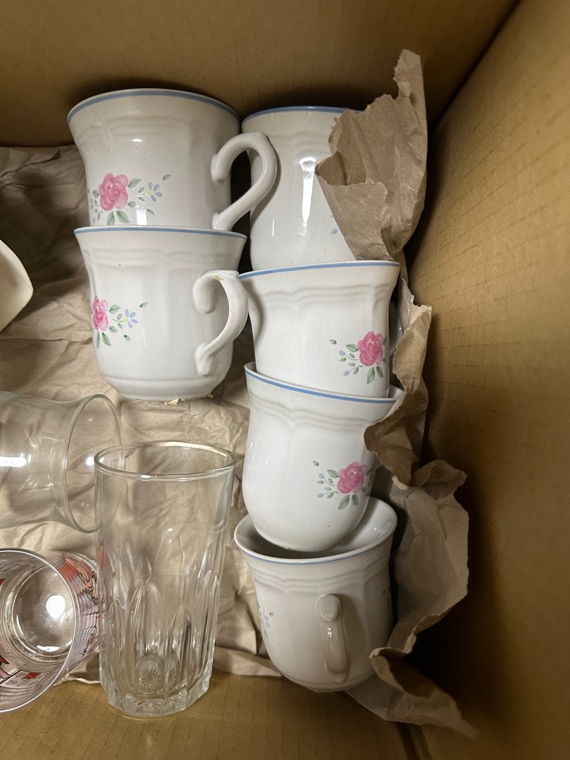 Porcelain Glasses x 6, Furniture & Home Living, Kitchenware & Tableware