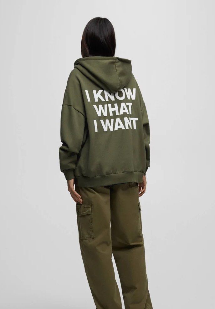 Pull and bear khaki hoodie sale