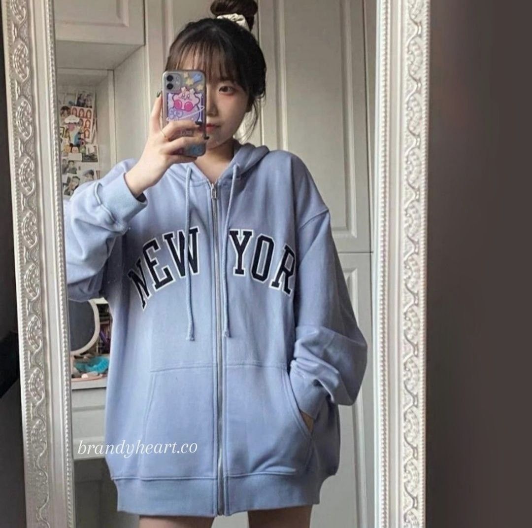 [Rare] Brandy Melville Carla New York Hoodie in Periwinkle blue