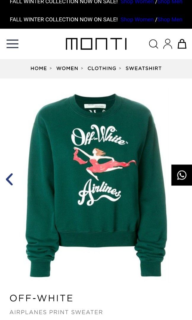 Off white airlines sweatshirt online