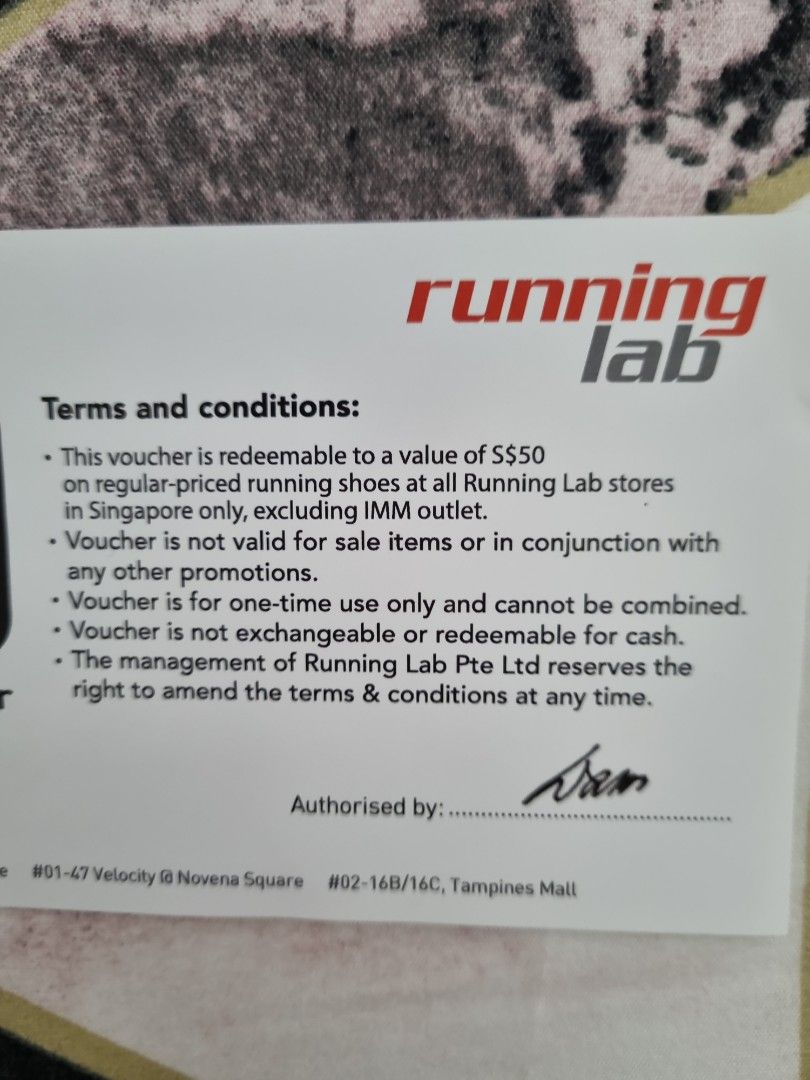 Running lab $50 outlet voucher