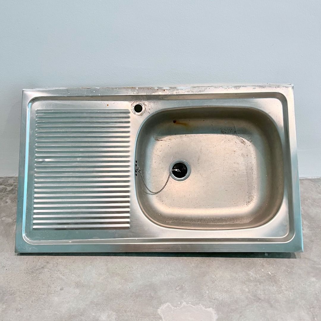 Wall / Top Mount Single Bowl Stainless Steel Kitchen Sink, Furniture