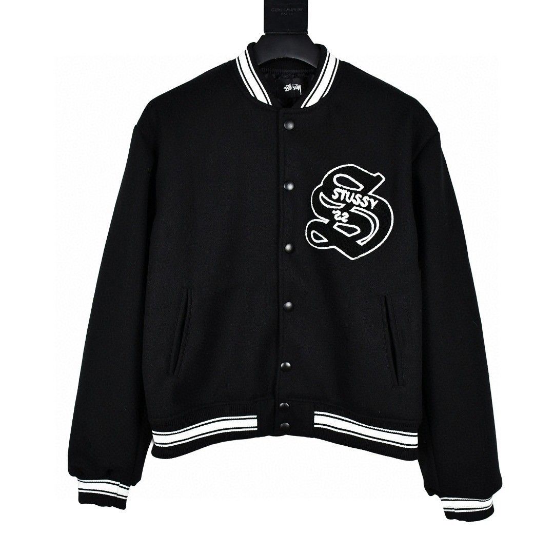 Stussy FW22 Casentino Wool Varsity Jacket 斯圖西大S刺繡字母棒球服 