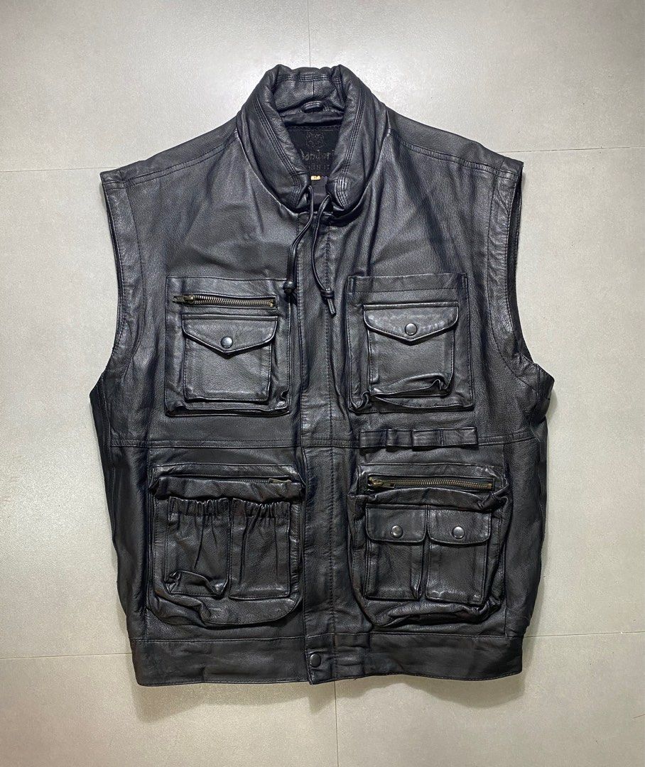 Tactical Leather Rider Vest , Men's Fashion, Coats, Jackets and